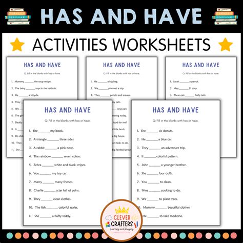 Printable Has and Have Grammar Worksheets for Grade 1, 2, 3 | Made By ...