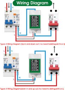 ELEPHANTBOAT DIN Rail Mounted Power Meter AC 220V 50V-300V 100A ...