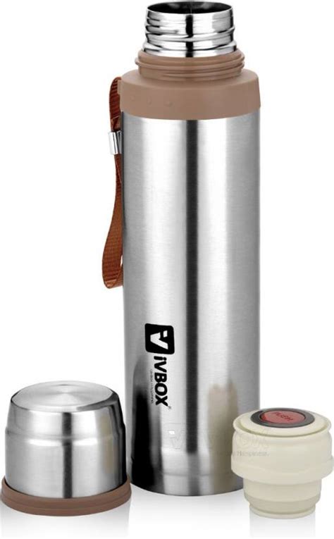 iVBOX ®Sports-750 Thermos Steel Push Button Lid Flask Hot & Cold 750 ml ...