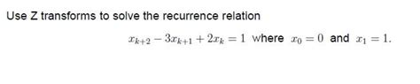 Image result for Z-Transforms Recurrence Formula
