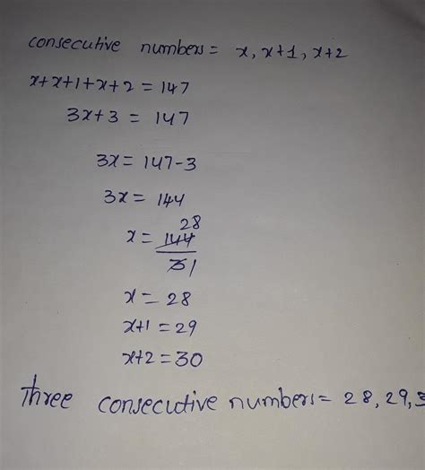 Find three consecutive odd numbers whose sum is 147 - Brainly.in