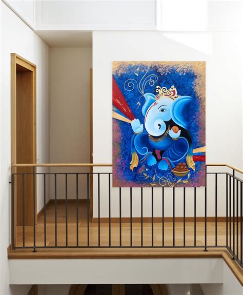 Buy Lord Ganesha Acrylic Painting , Canvas Wall Decor , Original ...
