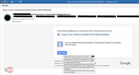 Malspam campaign bypasses secure email gateway using Google Docs