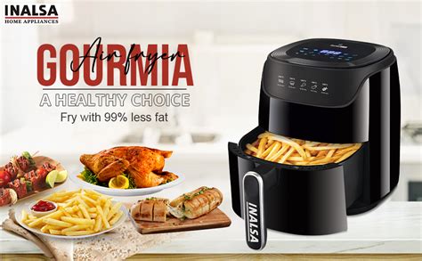 INALSA Air Fryer Digital 4.2L Gourmia Digital-1400W with Smart AirCrisp ...