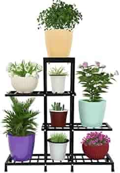 Livzing Metal Planter Stand – Multiple Pot Stand for Indoor Outdoor – 4 ...