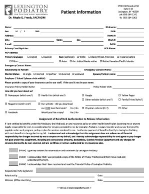 Lexington Podiatry - Fill and Sign Printable Template Online