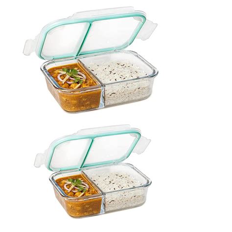 PUREFIT Borosilicate Multipurpose Food Storage Glass Container Divider ...