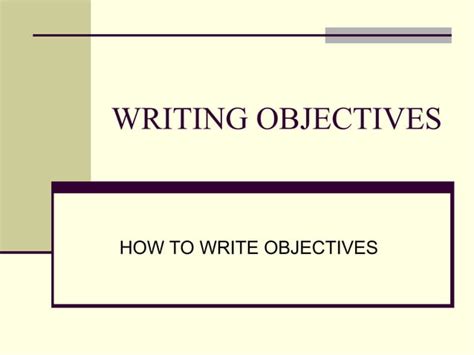 Image result for Objectives Writing Style Examples