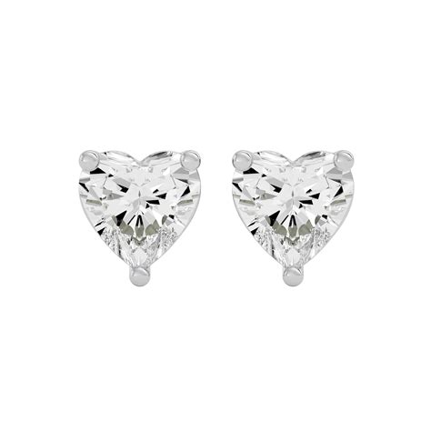1 ct Heart studs - Basket setting | Proffini Jewels