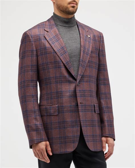 Brioni Men's Plaid Sport Jacket | Neiman Marcus