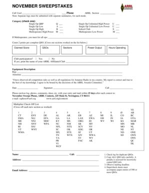 Fillable Online arrl Do not write above this line - American Radio ...