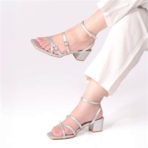 Silver Metal detail Multi-Strap Sandals – Dip Your Toes