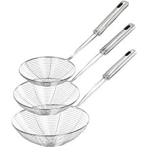 Skytail Professional Standard Stainless Steel Deep Fry Jhara/Mesh Ladle ...