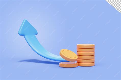 Arrow growth with coin business and finance investment profit trade web ...