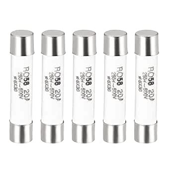 uxcell Ceramic Cartridge Fuses 20A 500V 6x30mm Ceramic Fuses Quick ...