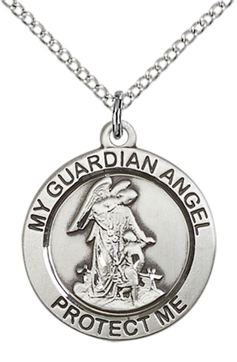 STERLING SILVER GUARDIAN ANGEL PENDANT WITH CHAIN - 3/4" x 3/4" | EWTN ...