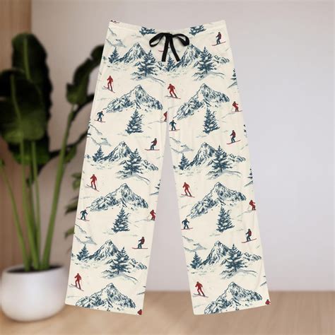 Ski Men's Pajama Pants - Cozy Winter Sleepwear - Christmas Lounge Pants ...