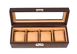 Stones Bridge Genuine Leather Watch Storage Box, 4 Slots Watch Box ...