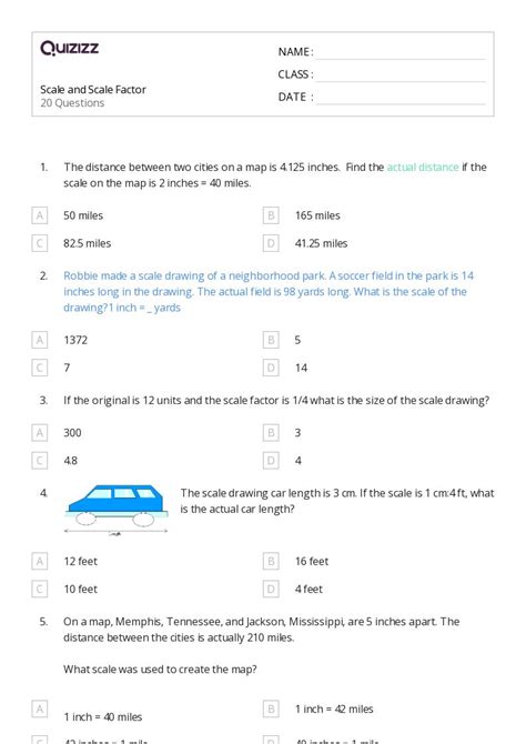 50+ Scale and Conversions worksheets for 7th Class on Quizizz | Free ...