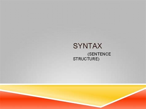 Image result for Syntax Sentence Structure