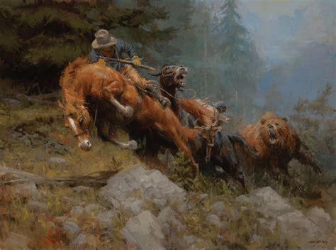 Andy Thomas, Grizzly Mountain | Cowboy paintings, Western art, Western ...