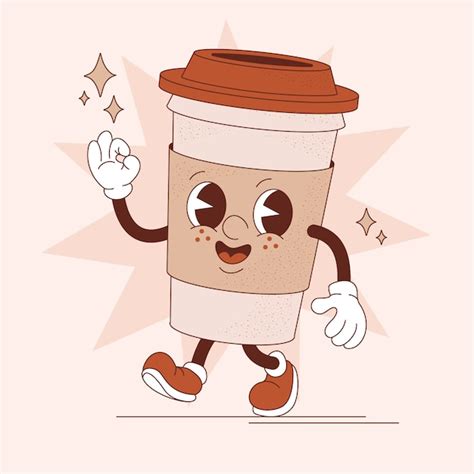 Handgezeichnete Kaffee-Cartoon-Illustration | Kostenlose Vektor