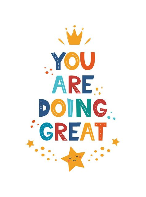 You Are Doing Great. Hand drawn motivation lettering phrase for poster ...
