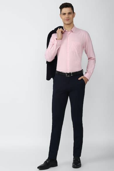 Buy Men Navy Solid Formal Trousers Online - 739718 | Peter England