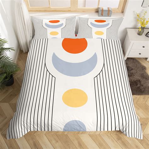 YST Modern Moon Print Comforter Cover Mid Century Bed Set, Abstract Art ...