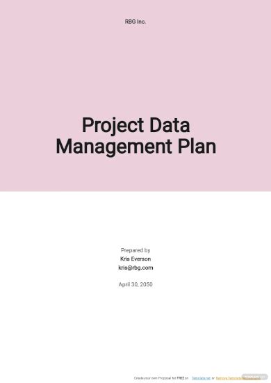 Image result for Data Management Plan Examples