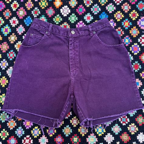 Selling these vintage Sostanza Deep Purple denim shorts - Depop