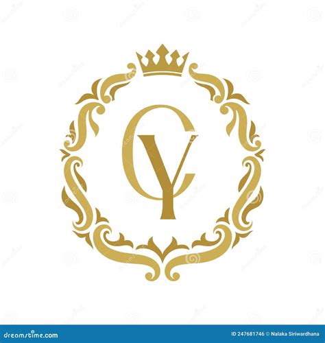 Letra Cy Oro Floral Modelo De Logotipo Vintage. Ilustración del Vector ...