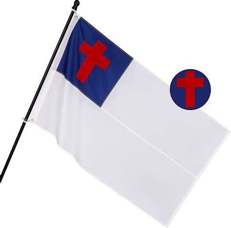 FLAGOLDEN 3x5 ft Christian Flag, Heavy Duty Embroidered for Outdoor & Indoor, Religious Jesus ...