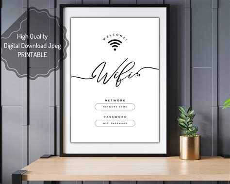 WIFI Password Sign Template, Printable Guest Wi-fi Signs, Digital ...