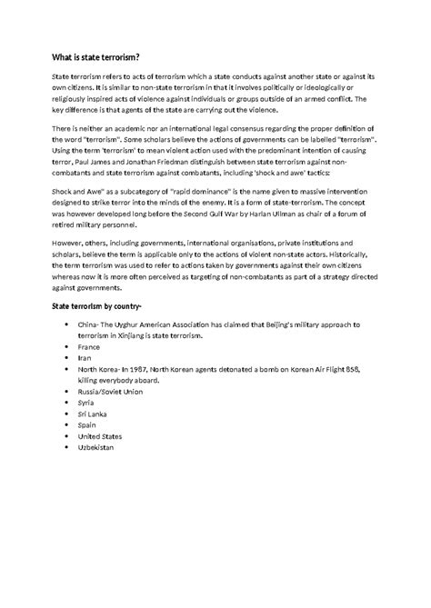What is state terrorism - What is state terrorism? State terrorism ...