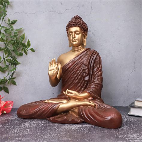 The Advitya | Polystone Brown Buddha Statue