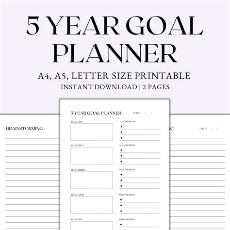 Blank 5 Year Plan Template at Herman Genovese blog