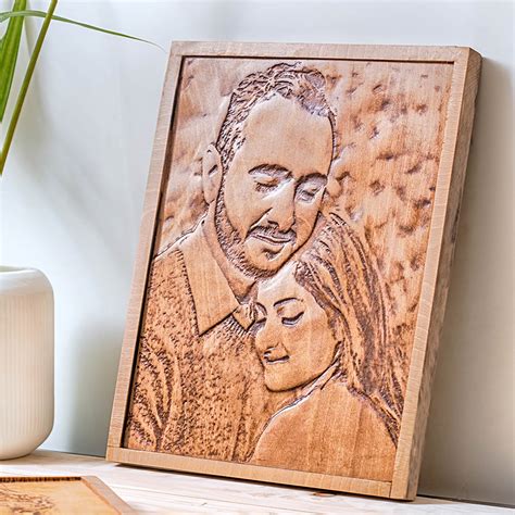 Buy Beech Wood Engraved Portraits - Wood Grain Online On Zwende