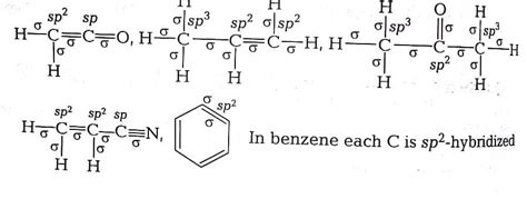 What are hybridisation state of each carbon atom in the following ...