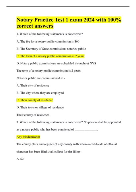 Image result for Sample Florida Notary Test