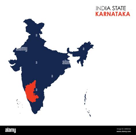 Karnataka map of Indian state. Karnataka map vector illustration. Karnataka map on white ...