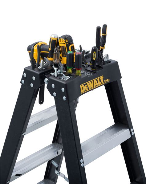 DEWALT Twin Stepladder: 4 ft Ladder Ht, 3 Steps, 300 lb Load Capacity ...