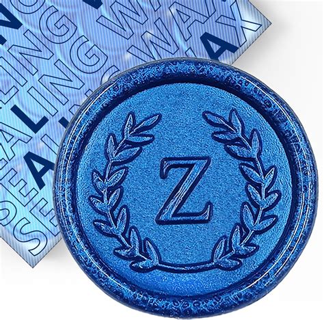Amazon.com: 50Pcs Blue Letter Z Adhesive Wax Seal Stickers, Hand-Made, No Need Seal Stamp, Tear ...