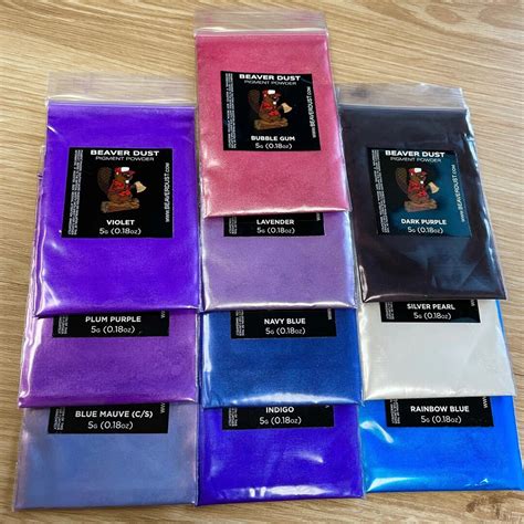 Beaver Dust Variety Pack No 8 cool Purple/blue Mica Powder for Resin ...