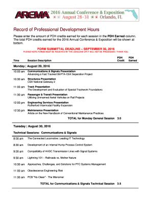 Fillable Online Please enter the amount of PDH credits earned for each ...