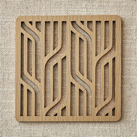 Buy Elm Laser Linear Set of 6 Wooden Coasters with Holder from Home ...
