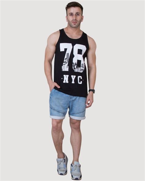 Black Newyork Printed Gym Vest – Veirdo