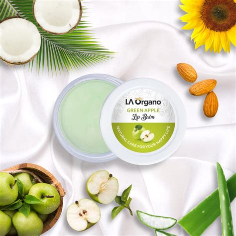 LA Organo Organic Lip Balm with Green Apple and Rose ( 10 g)
