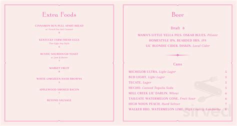 White Limozeen menus in Nashville, Tennessee, United States