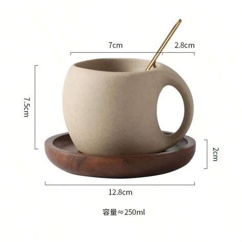 Vintage Ceramic Coffee Cup Saucer 220ml Breakfast Milk Oat Drink Mug ...